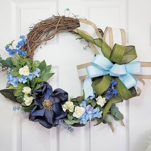 Handmade Blue Spring Wreath
